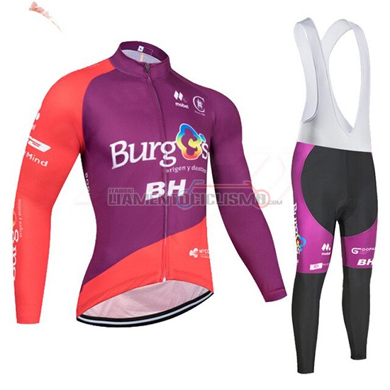 Abbigliamento Ciclismo Burgos BH Manica Lunga 2019 Viola Rosso